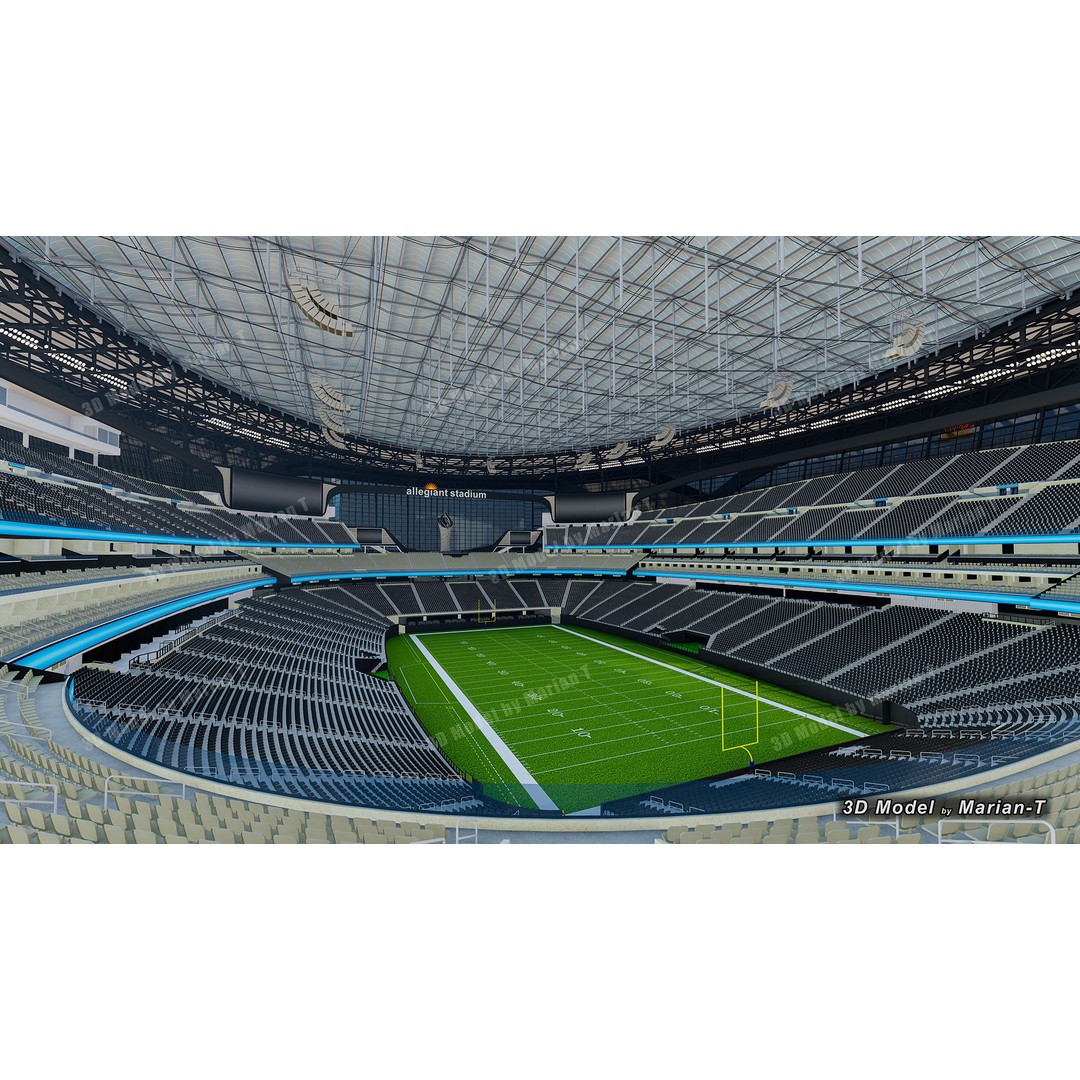 Allegiant Stadium 3D Model – Low Poly Game Asset, FBX, OBJ - View 4