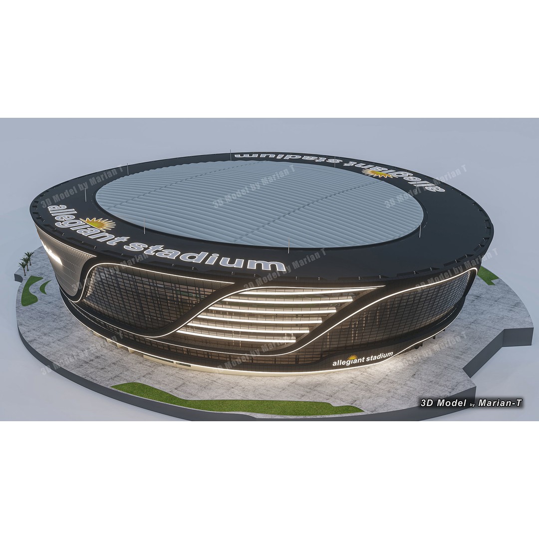 Allegiant Stadium 3D Model – Low Poly Game Asset, FBX, OBJ - View 40