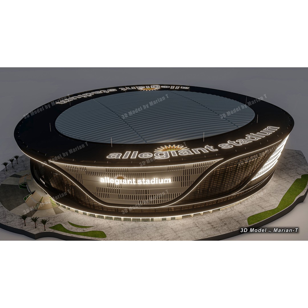 Allegiant Stadium 3D Model – Low Poly Game Asset, FBX, OBJ - View 41