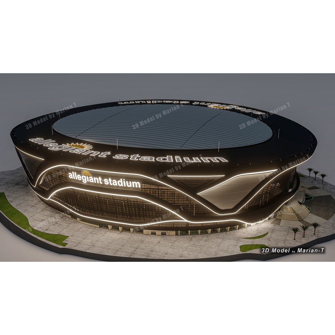 Allegiant Stadium 3D Model – Low Poly Game Asset, FBX, OBJ - View 42