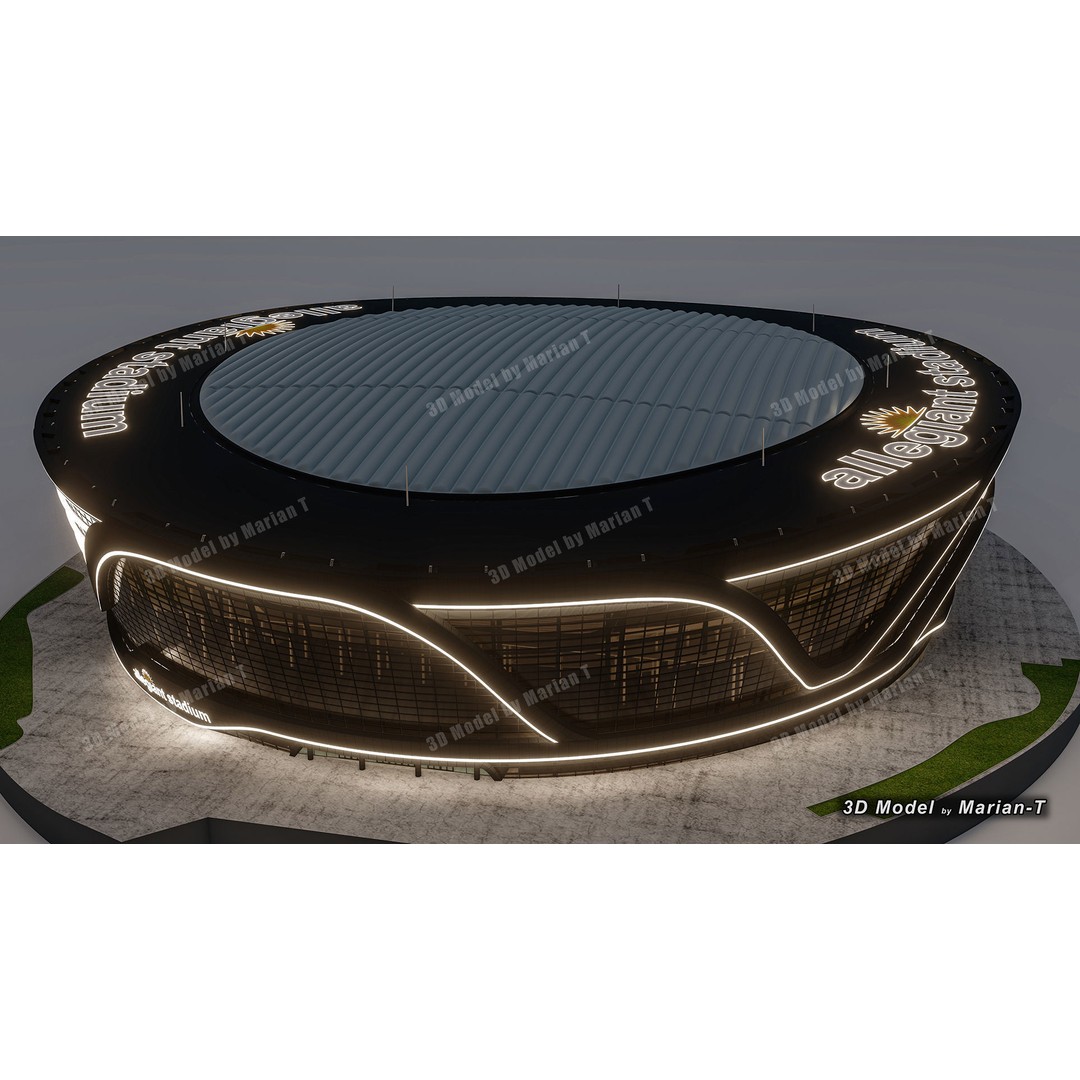 Allegiant Stadium 3D Model – Low Poly Game Asset, FBX, OBJ - View 43