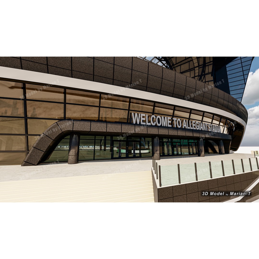 Allegiant Stadium 3D Model – Low Poly Game Asset, FBX, OBJ - View 45