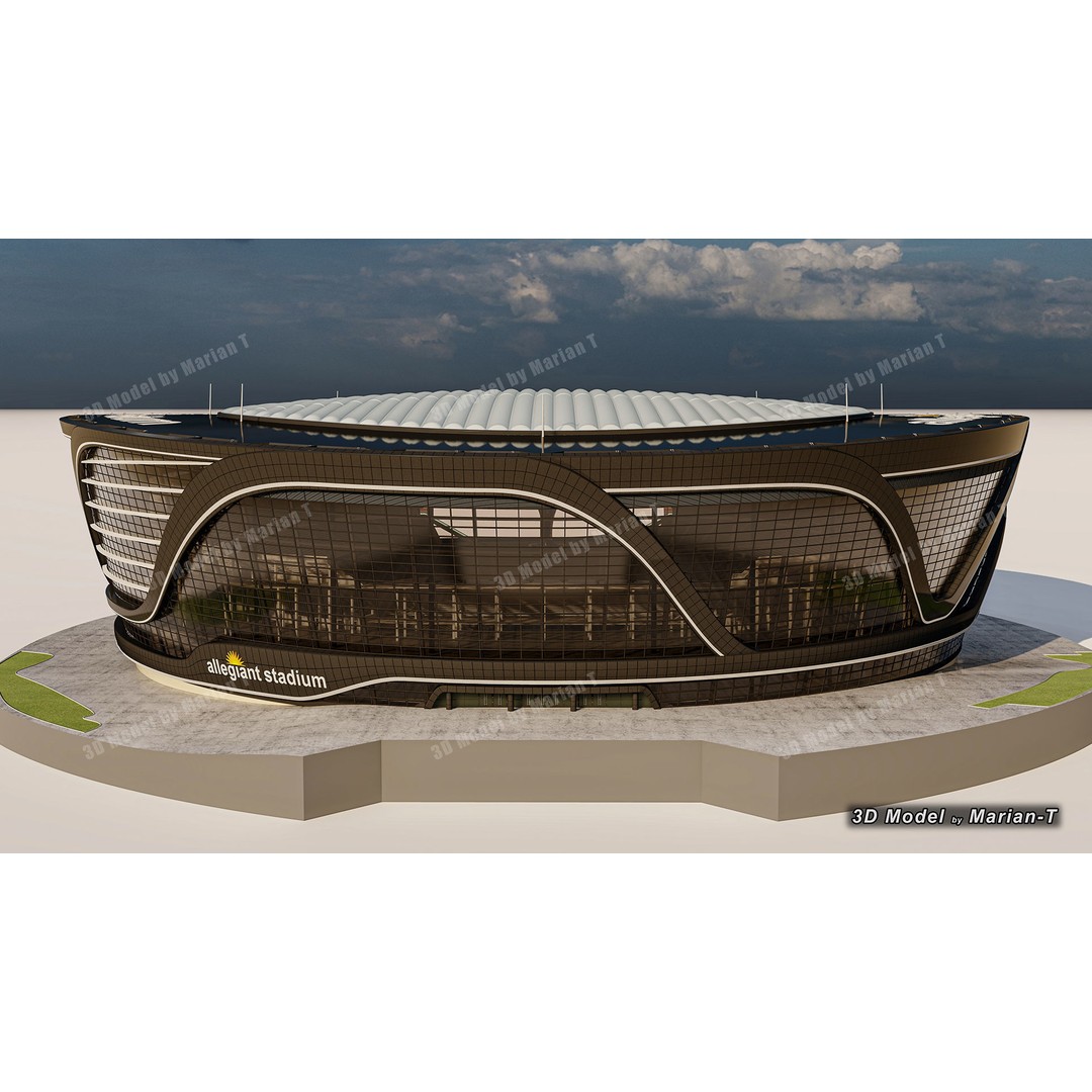 Allegiant Stadium 3D Model – Low Poly Game Asset, FBX, OBJ - View 46