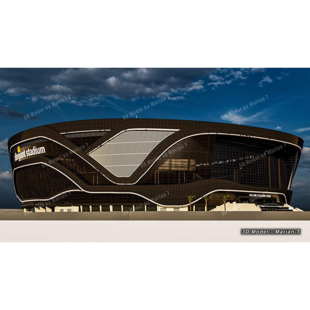 Allegiant Stadium 3D Model – Low Poly Game Asset, FBX, OBJ - View 47
