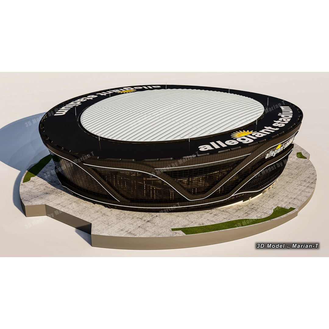 Allegiant Stadium 3D Model – Low Poly Game Asset, FBX, OBJ - View 48
