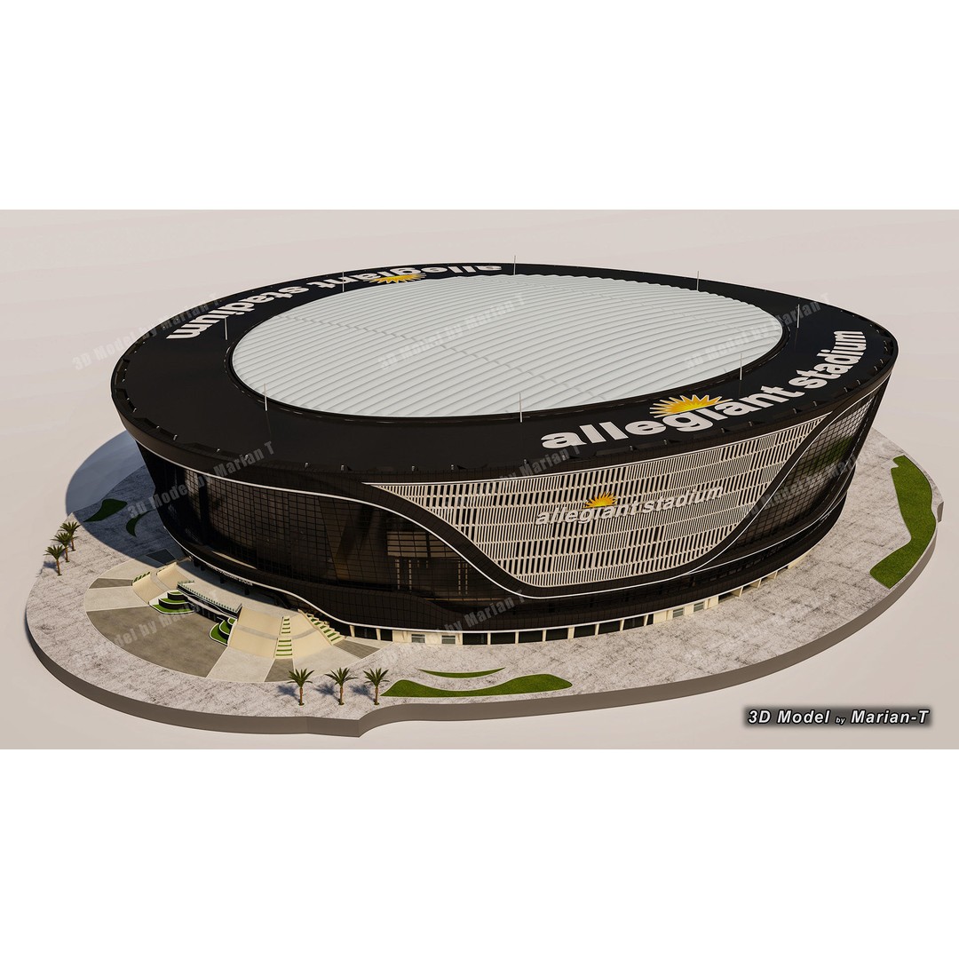 Allegiant Stadium 3D Model – Low Poly Game Asset, FBX, OBJ - View 49