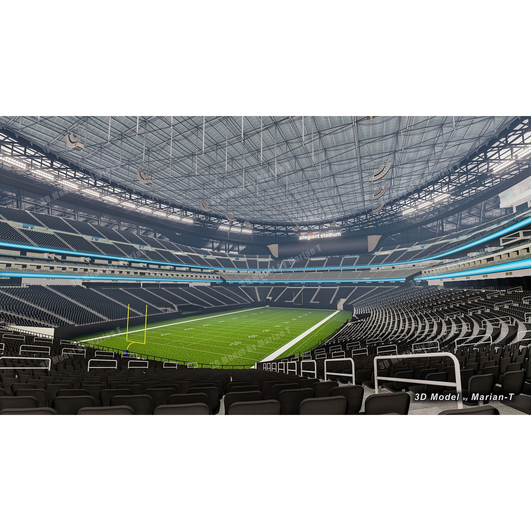 Allegiant Stadium 3D Model – Low Poly Game Asset, FBX, OBJ - View 5