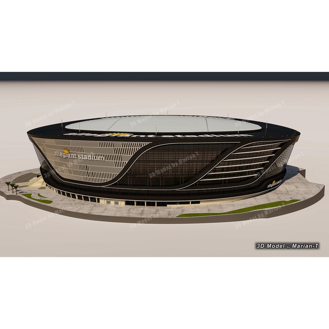 Allegiant Stadium 3D Model – Low Poly Game Asset, FBX, OBJ - View 50