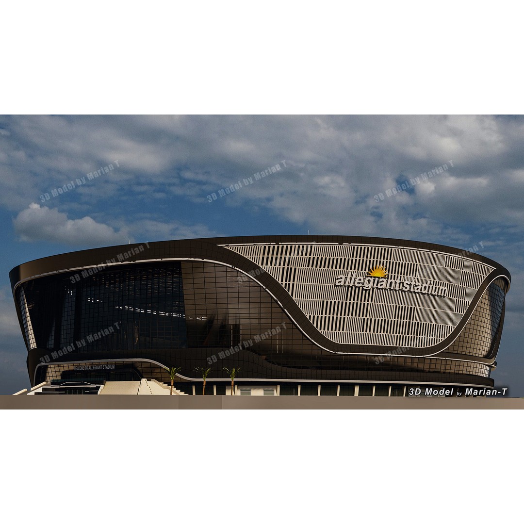 Allegiant Stadium 3D Model – Low Poly Game Asset, FBX, OBJ - View 51