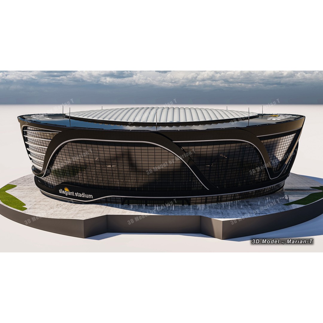 Allegiant Stadium 3D Model – Low Poly Game Asset, FBX, OBJ - View 53