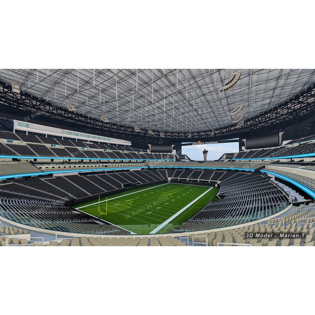 Allegiant Stadium 3D Model – Low Poly Game Asset, FBX, OBJ - View 6