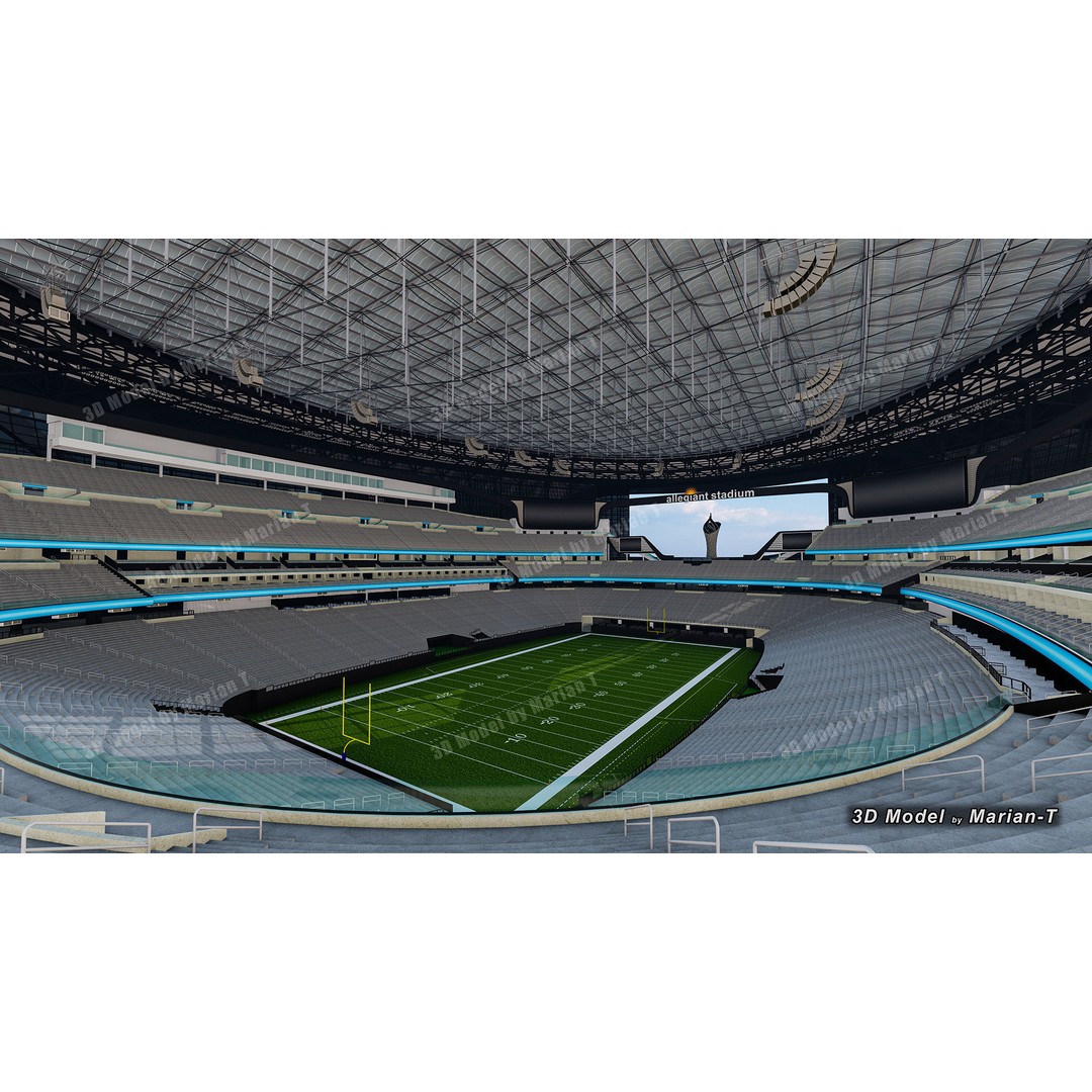 Allegiant Stadium 3D Model – Low Poly Game Asset, FBX, OBJ - View 7