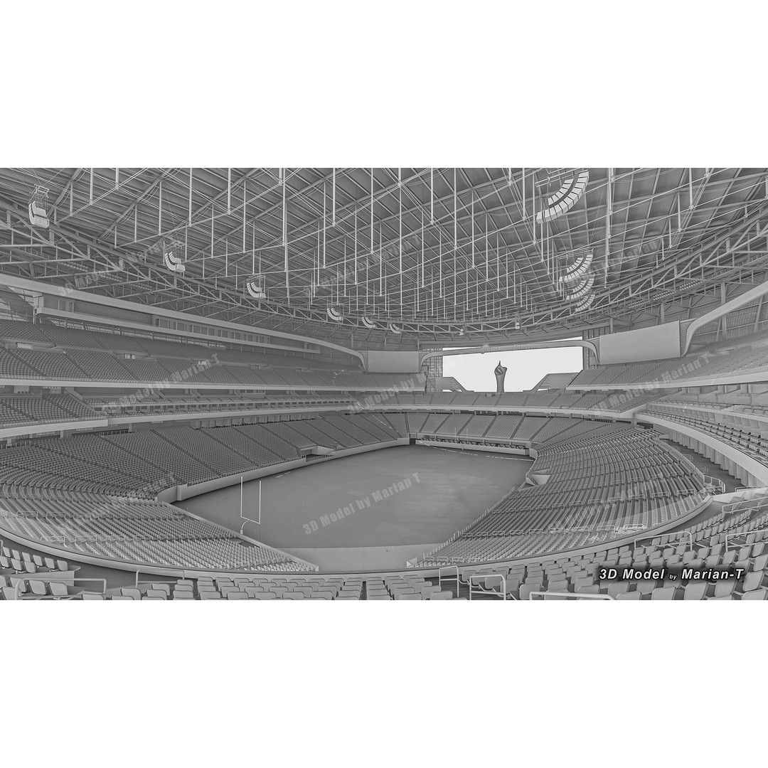 Allegiant Stadium 3D Model – Low Poly Game Asset, FBX, OBJ - View 8