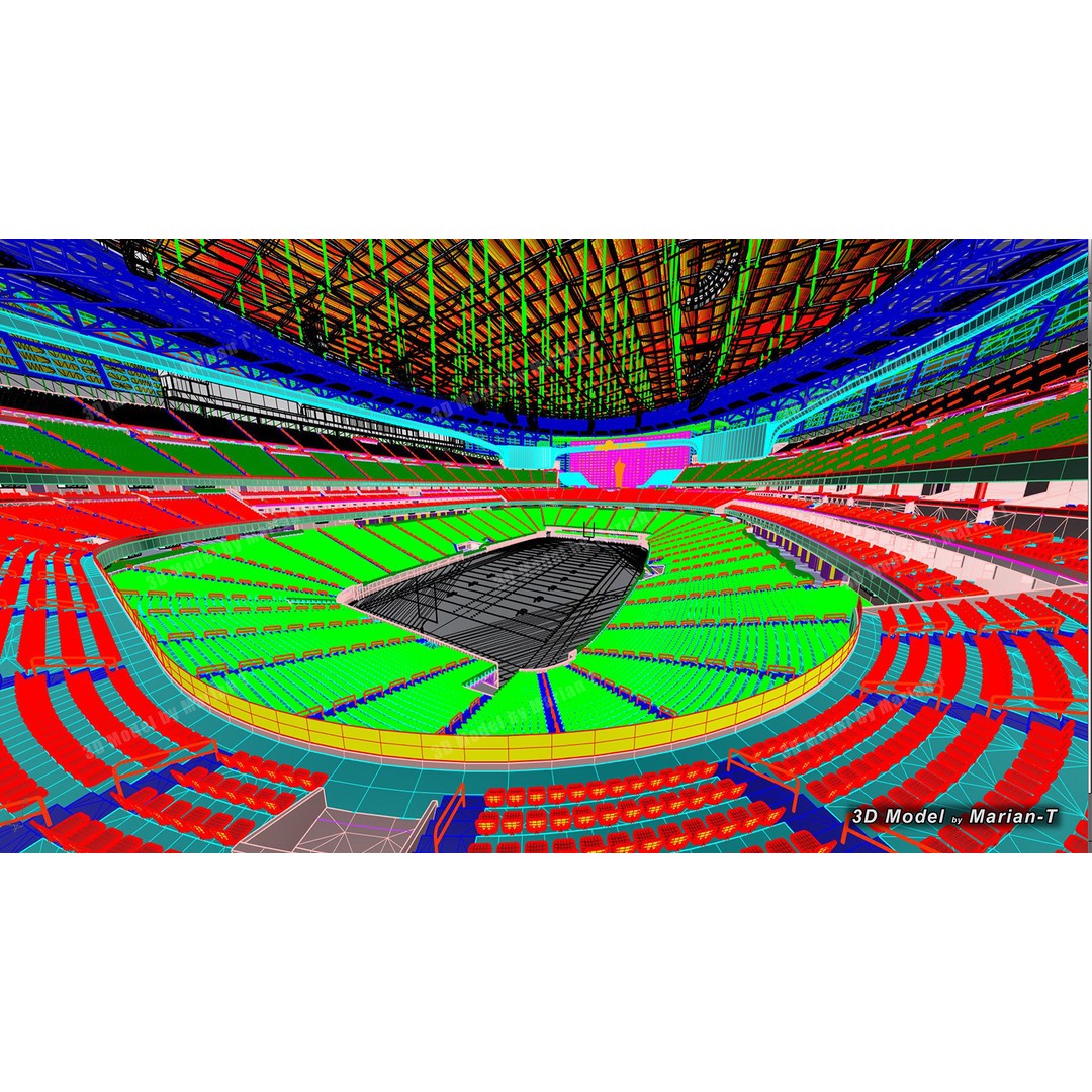 Allegiant Stadium 3D Model – Low Poly Game Asset, FBX, OBJ - View 9