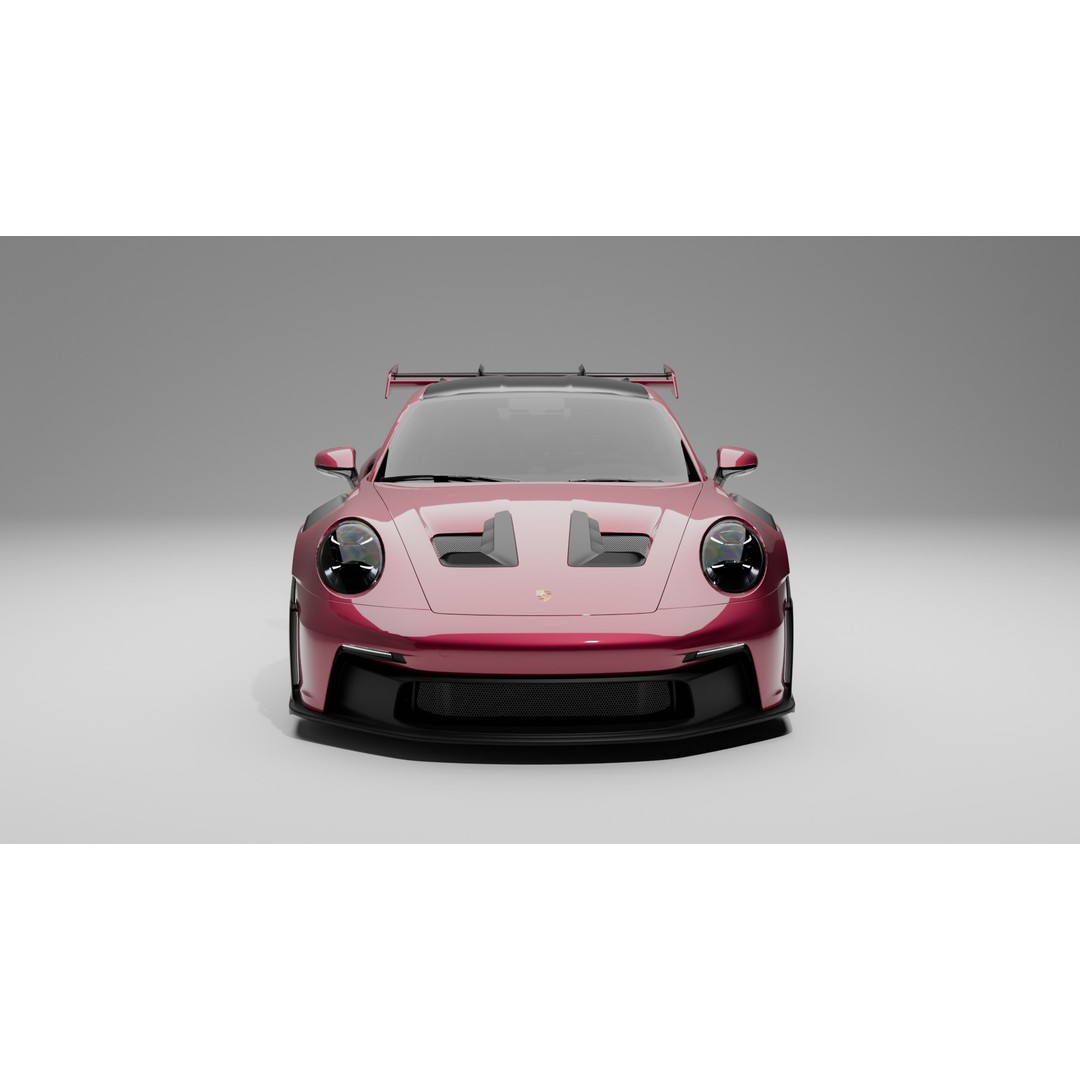 Porsche GT3 RS Cherry 3D Model – High Poly Game Asset, Blender, FBX - View 6