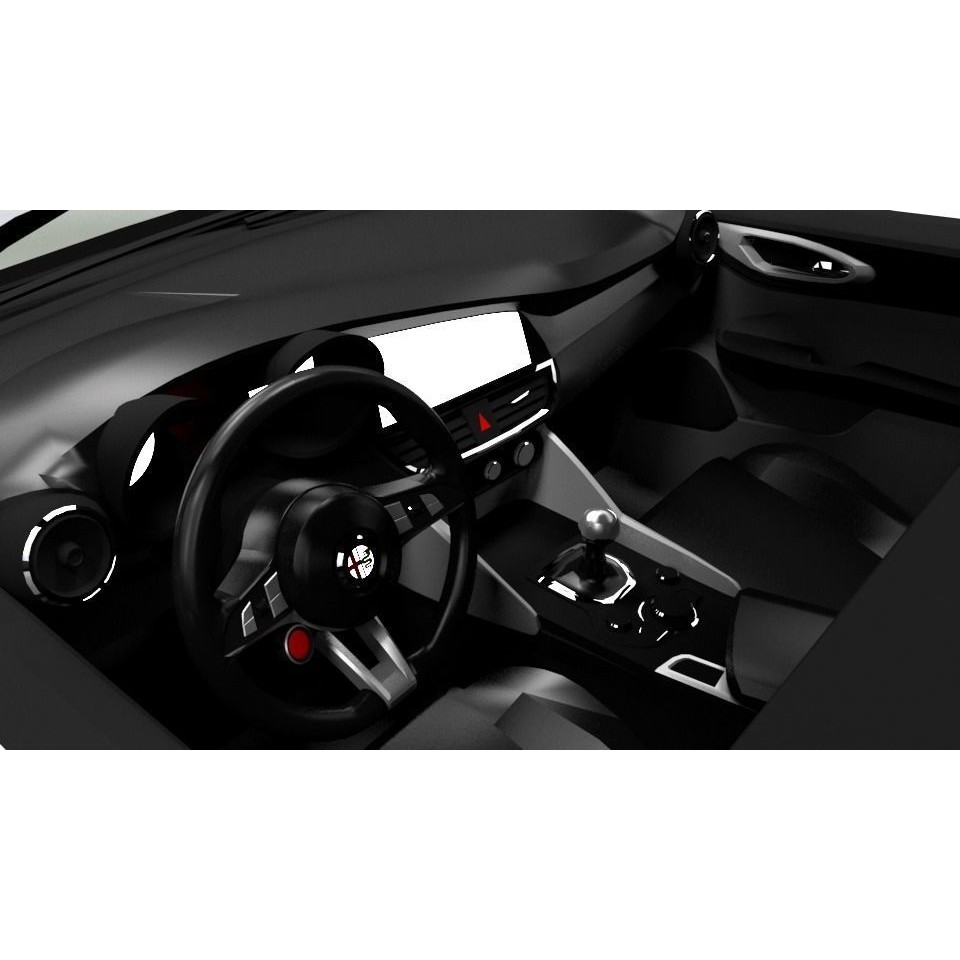 ALFA ROMEO GIULIA 3D Model – Low Poly Sport Car Asset, FBX - View 10