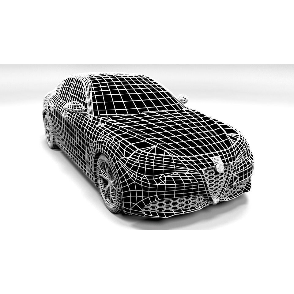 ALFA ROMEO GIULIA 3D Model – Low Poly Sport Car Asset, FBX - View 3