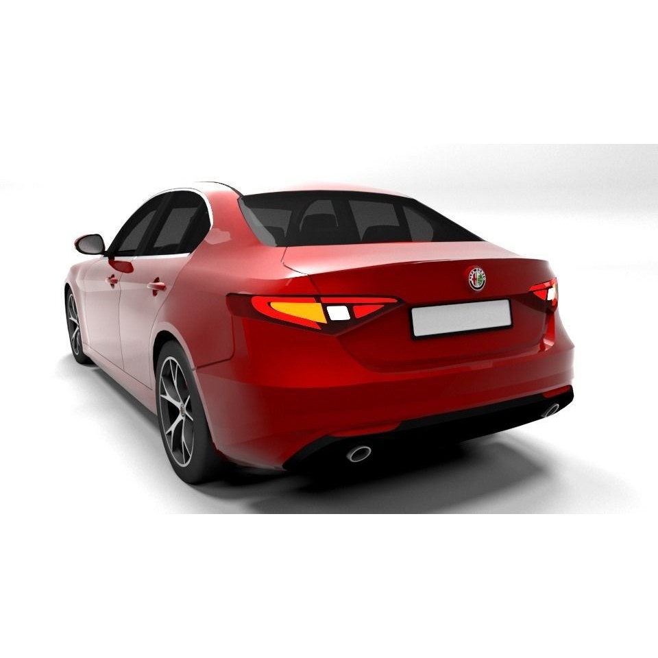 ALFA ROMEO GIULIA 3D Model – Low Poly Sport Car Asset, FBX - View 4