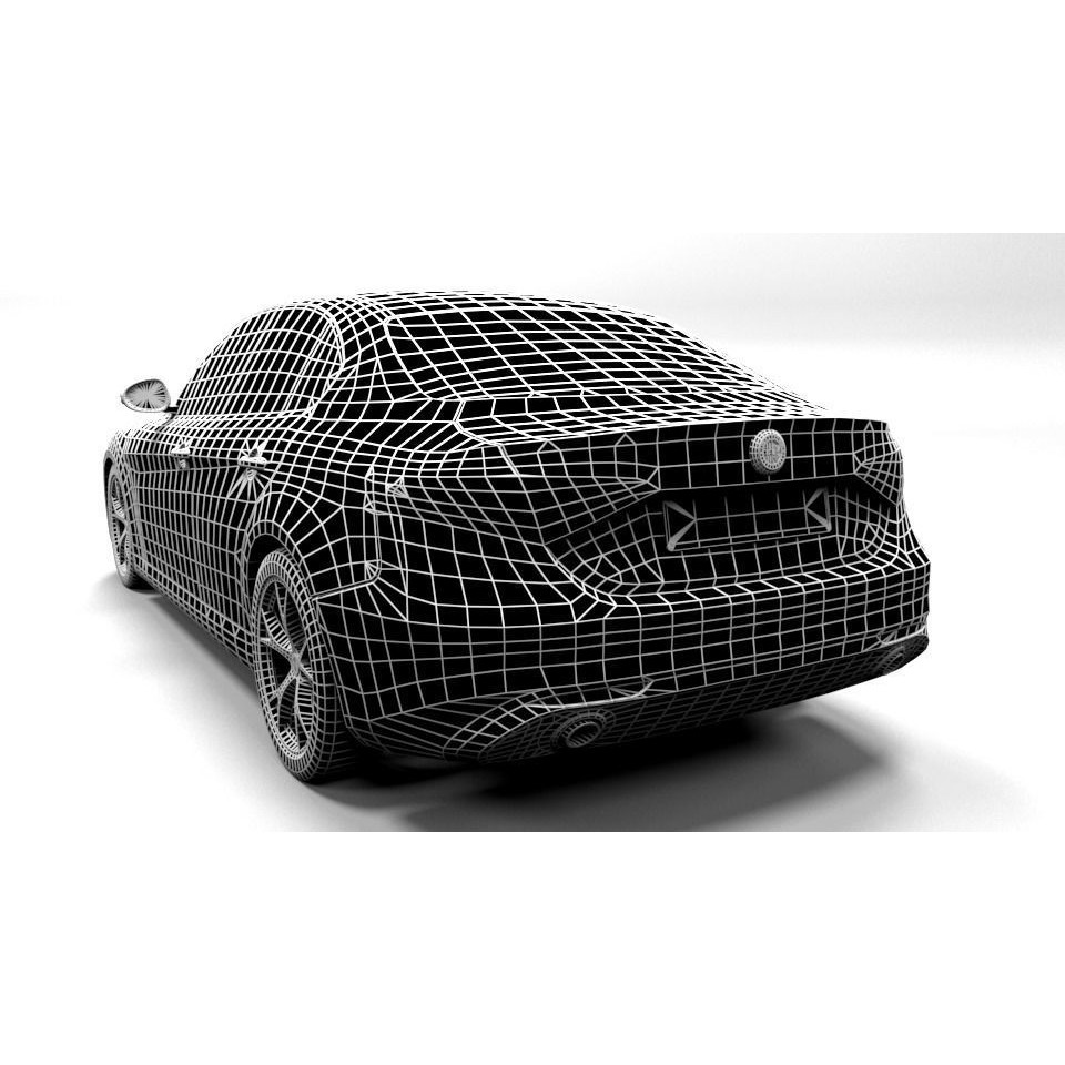 ALFA ROMEO GIULIA 3D Model – Low Poly Sport Car Asset, FBX - View 5