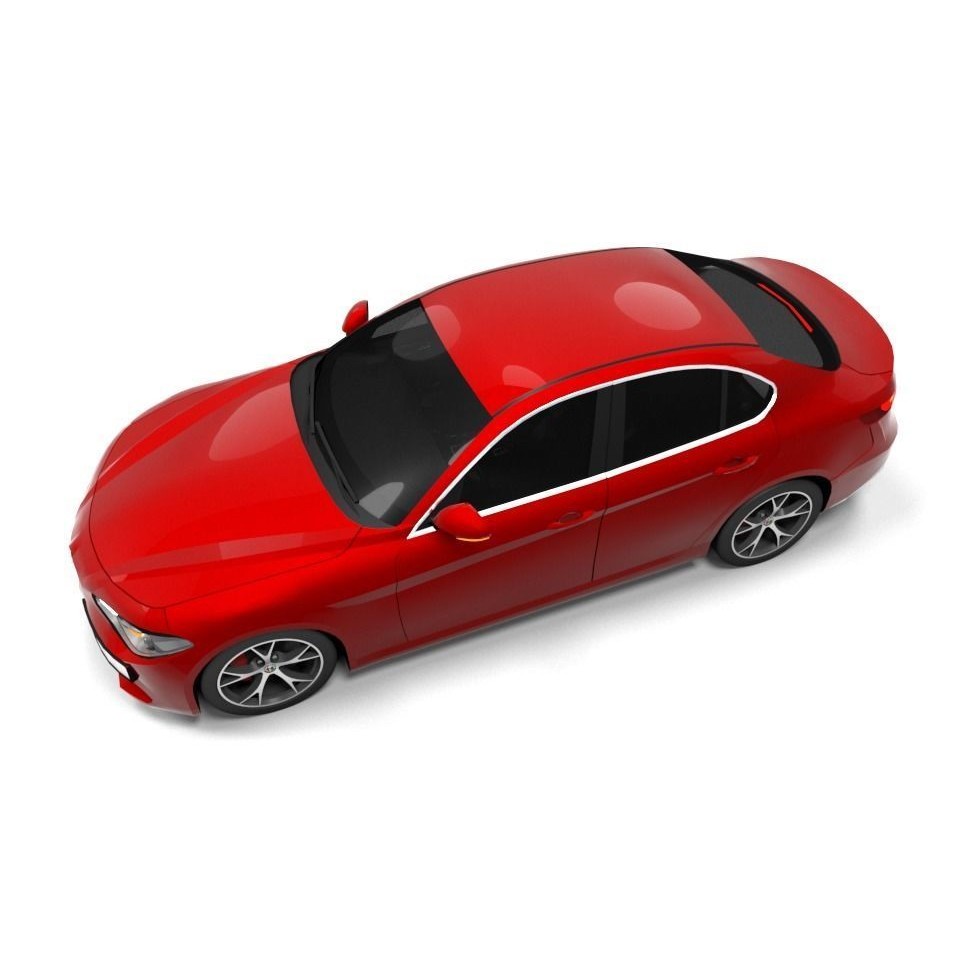 ALFA ROMEO GIULIA 3D Model – Low Poly Sport Car Asset, FBX - View 6