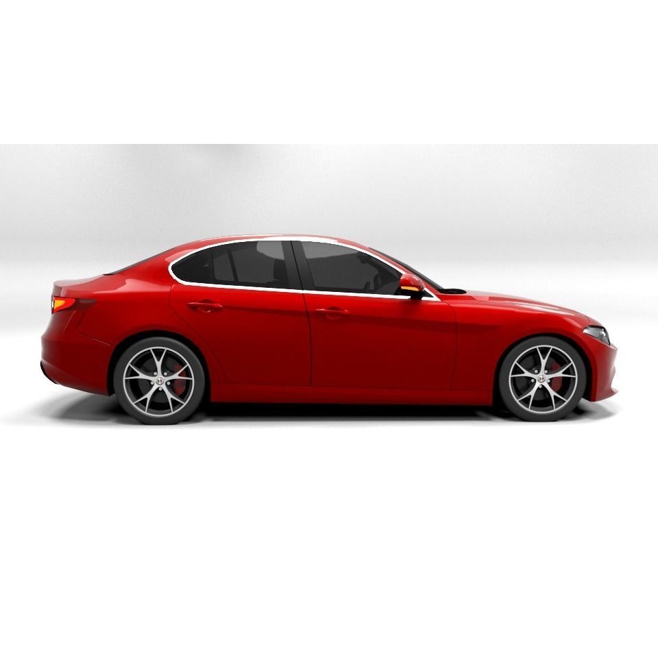 ALFA ROMEO GIULIA 3D Model – Low Poly Sport Car Asset, FBX - View 8