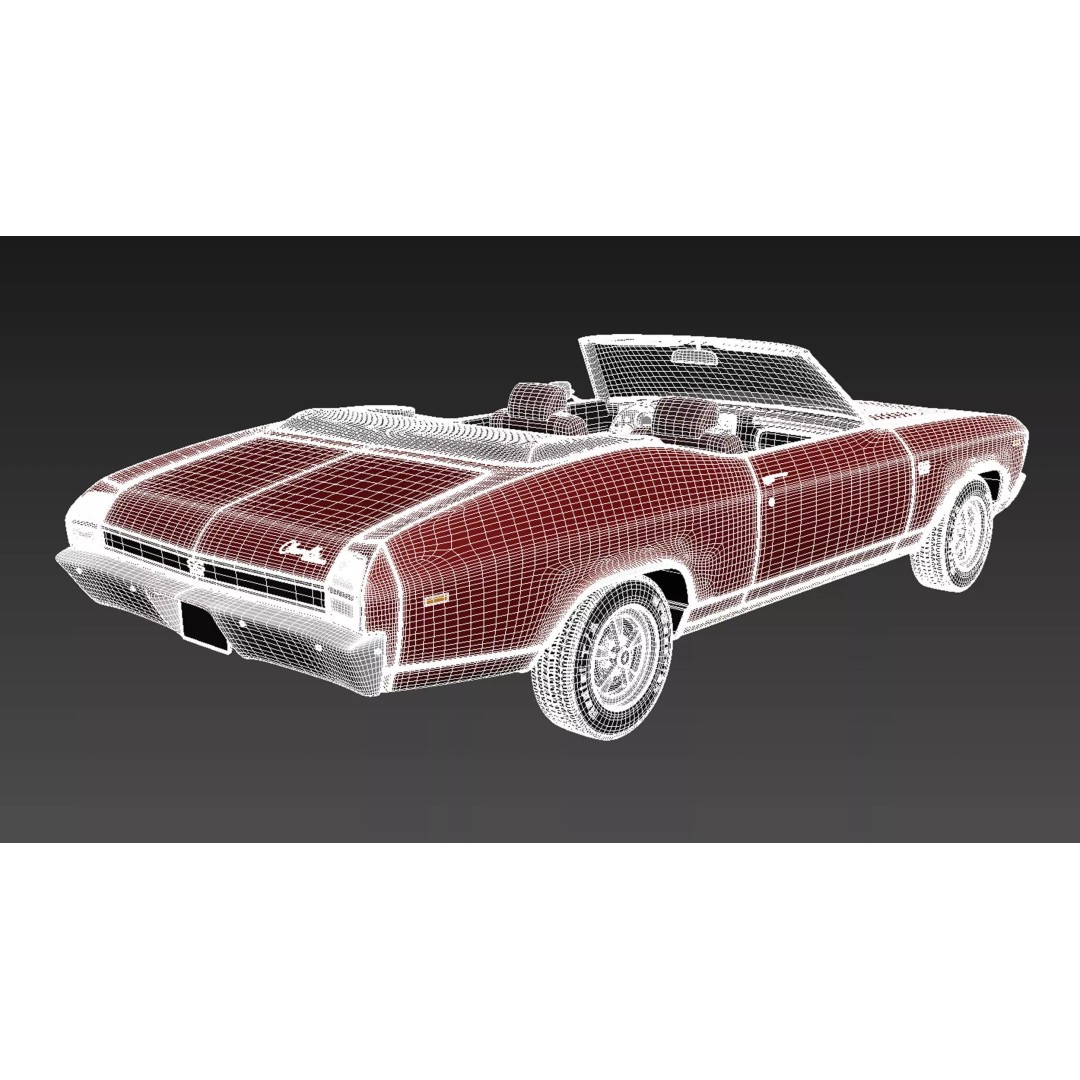 Chevrolet Chevelle SS Convertible 3D Model – High Poly, FBX, Game Ready