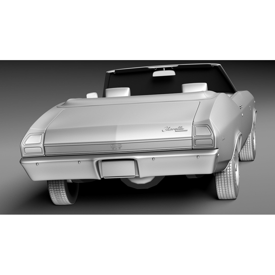 Chevrolet Chevelle SS Convertible 3D Model – High Poly, FBX, Game Ready - View 15