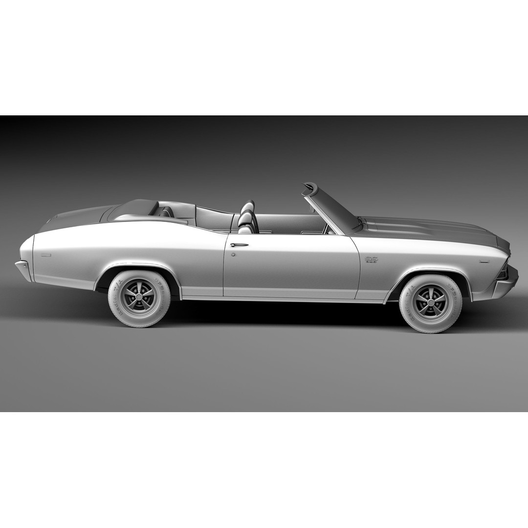 Chevrolet Chevelle SS Convertible 3D Model – High Poly, FBX, Game Ready - View 16