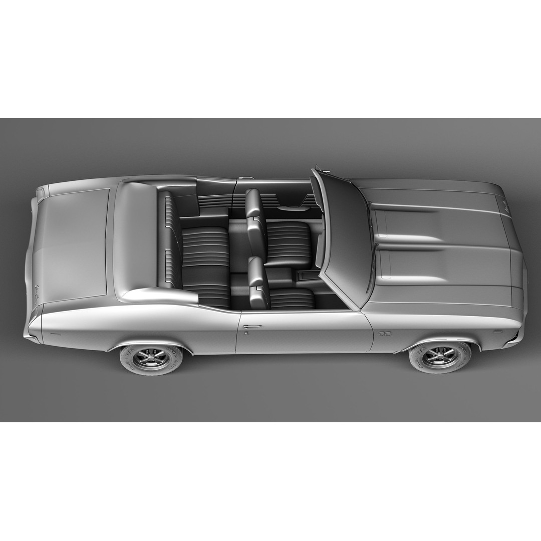 Chevrolet Chevelle SS Convertible 3D Model – High Poly, FBX, Game Ready - View 17