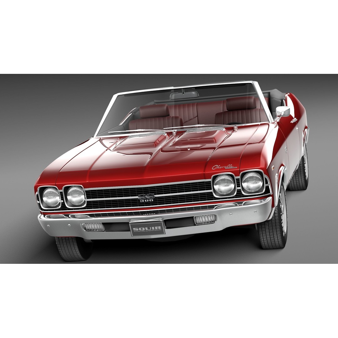 Chevrolet Chevelle SS Convertible 3D Model – High Poly, FBX, Game Ready - View 3