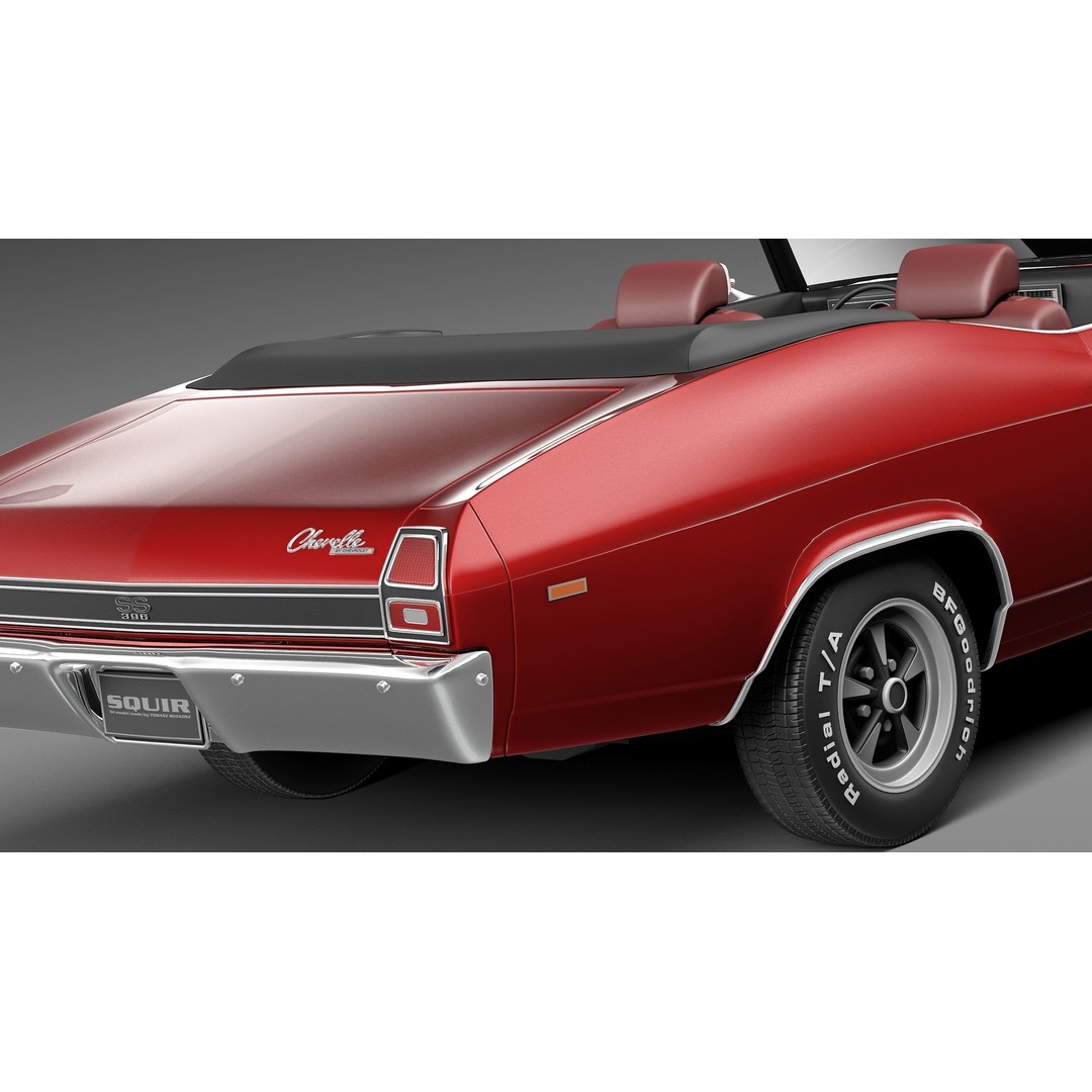 Chevrolet Chevelle SS Convertible 3D Model – High Poly, FBX, Game Ready - View 5