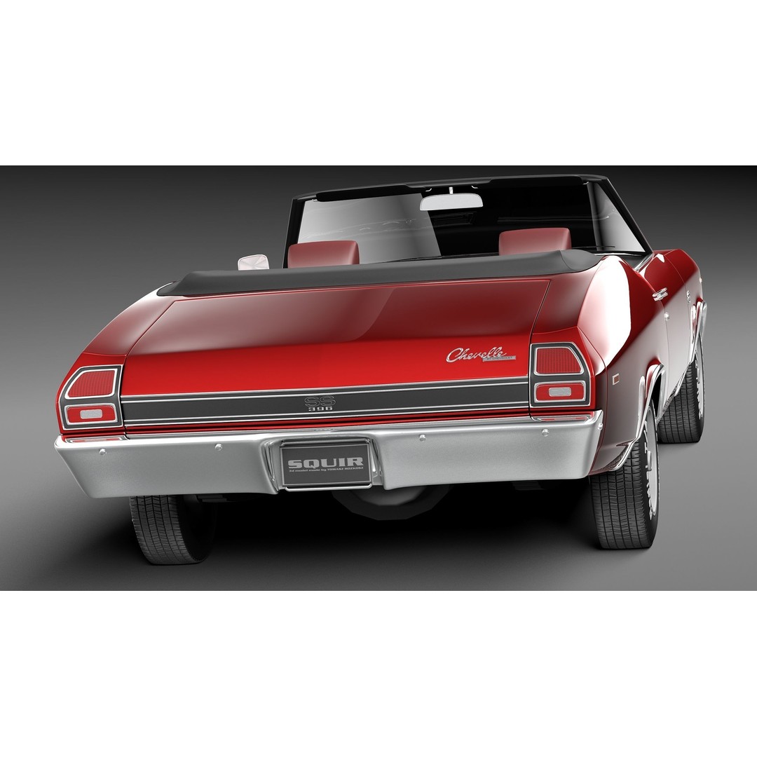 Chevrolet Chevelle SS Convertible 3D Model – High Poly, FBX, Game Ready - View 7