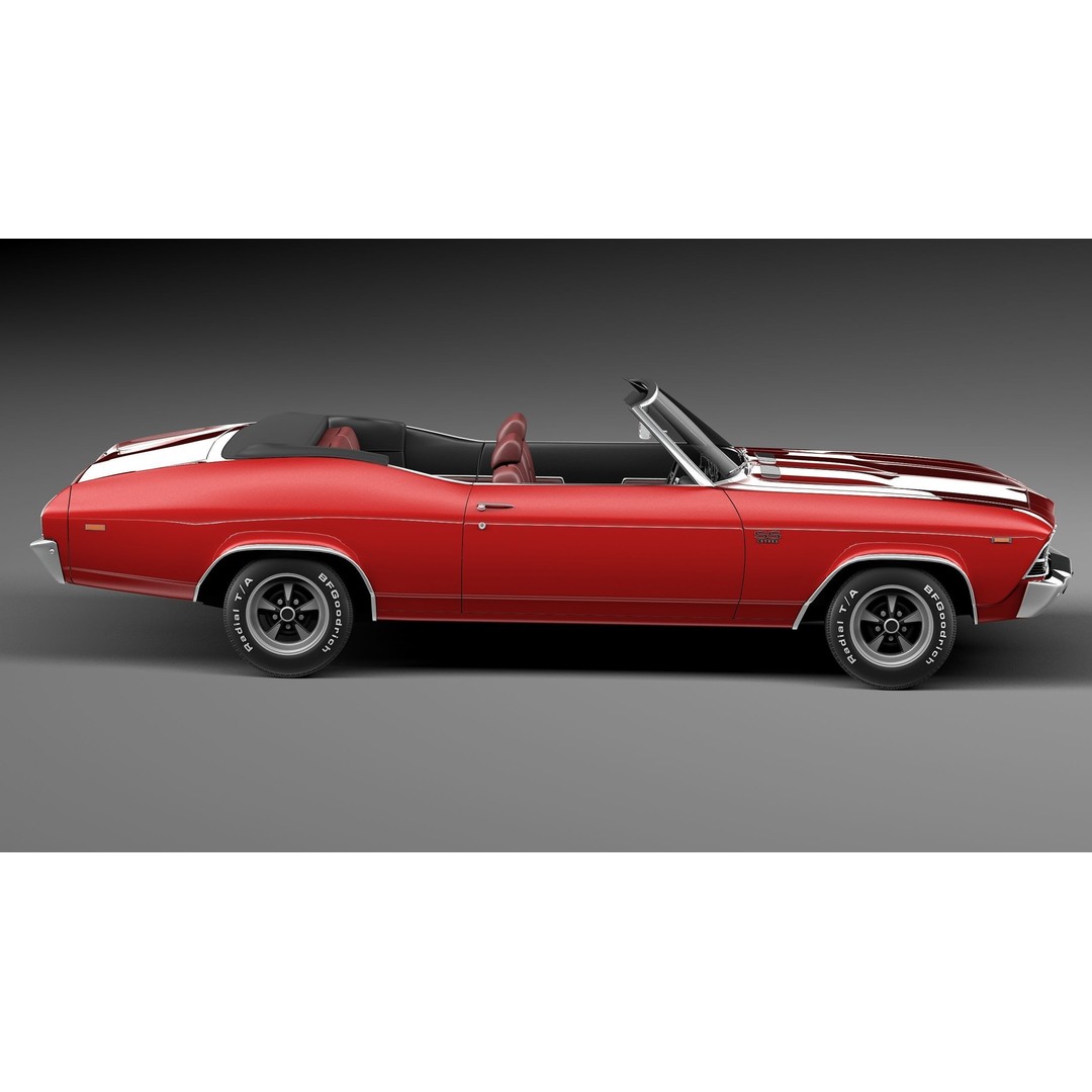 Chevrolet Chevelle SS Convertible 3D Model – High Poly, FBX, Game Ready - View 8