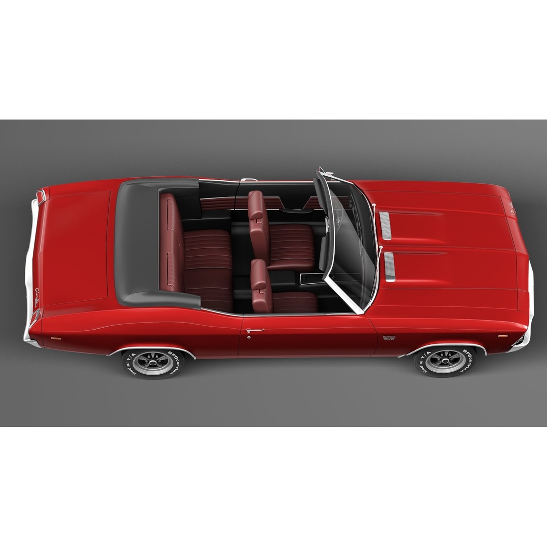 Chevrolet Chevelle SS Convertible 3D Model – High Poly, FBX, Game Ready - View 9