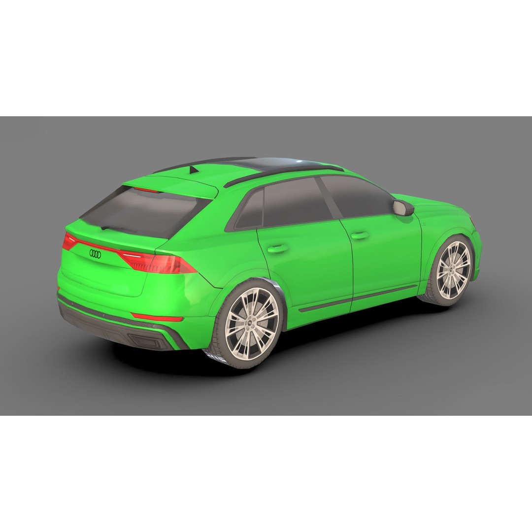 Audi Q8 3D Model – Low Poly Game Asset, FBX & OBJ Formats - View 3