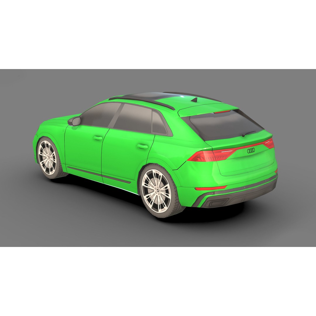 Audi Q8 3D Model – Low Poly Game Asset, FBX & OBJ Formats - View 4