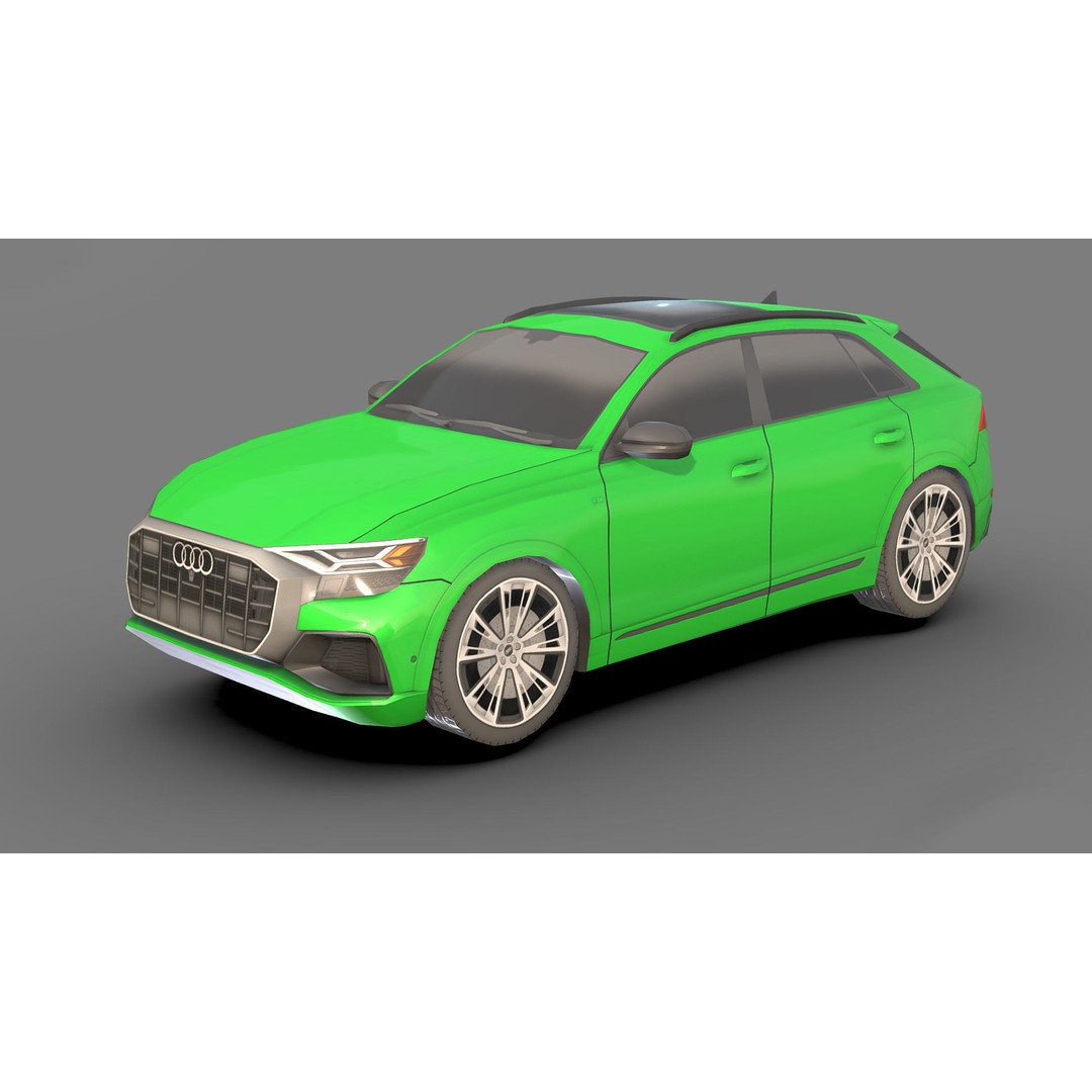 Audi Q8 3D Model – Low Poly Game Asset, FBX & OBJ Formats - View 5