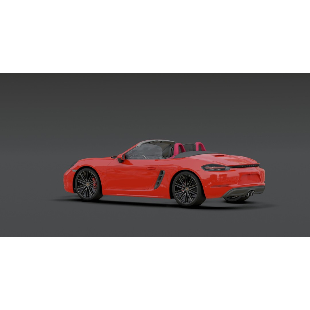 Porsche 718 Boxster S 3D Model – Low Poly Game Asset, Blender - View 12