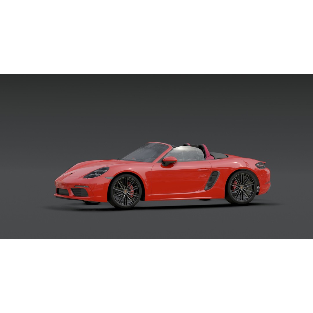 Porsche 718 Boxster S 3D Model – Low Poly Game Asset, Blender - View 14