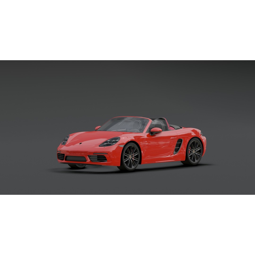 Porsche 718 Boxster S 3D Model – Low Poly Game Asset, Blender - View 15