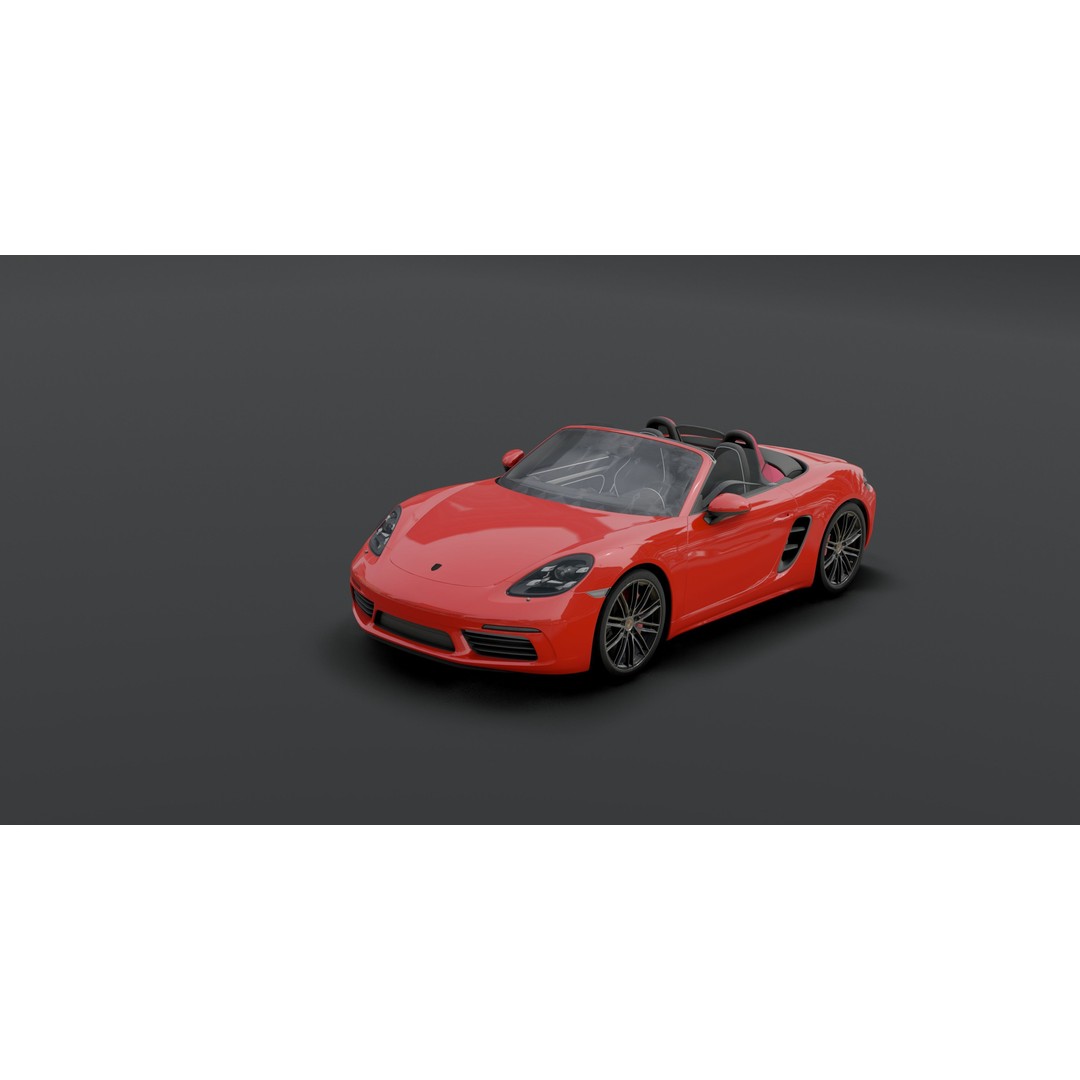 Porsche 718 Boxster S 3D Model – Low Poly Game Asset, Blender - View 19