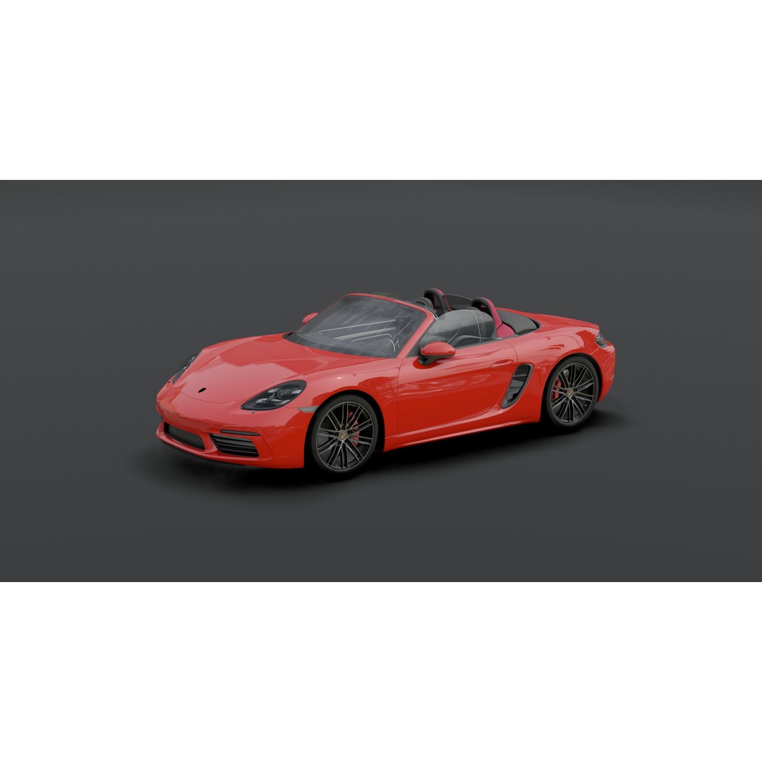 Porsche 718 Boxster S 3D Model – Low Poly Game Asset, Blender - View 23