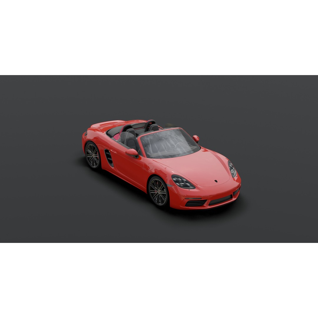 Porsche 718 Boxster S 3D Model – Low Poly Game Asset, Blender - View 24