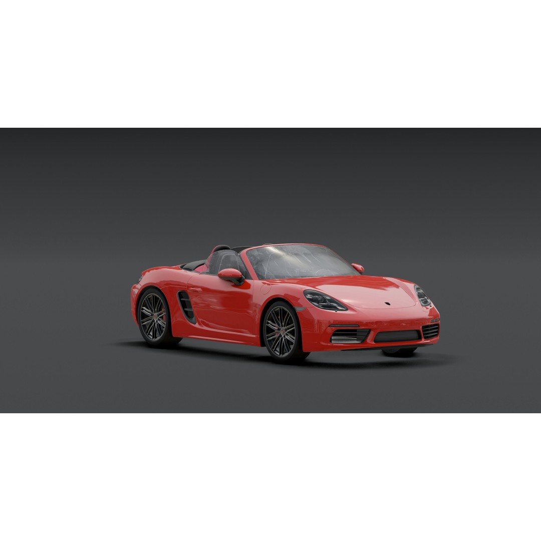 Porsche 718 Boxster S 3D Model – Low Poly Game Asset, Blender - View 3