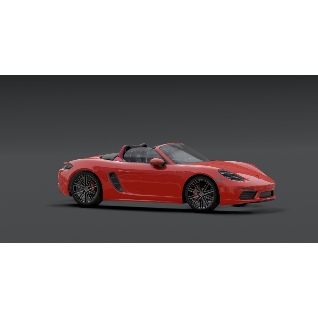 Porsche 718 Boxster S 3D Model – Low Poly Game Asset, Blender - View 4