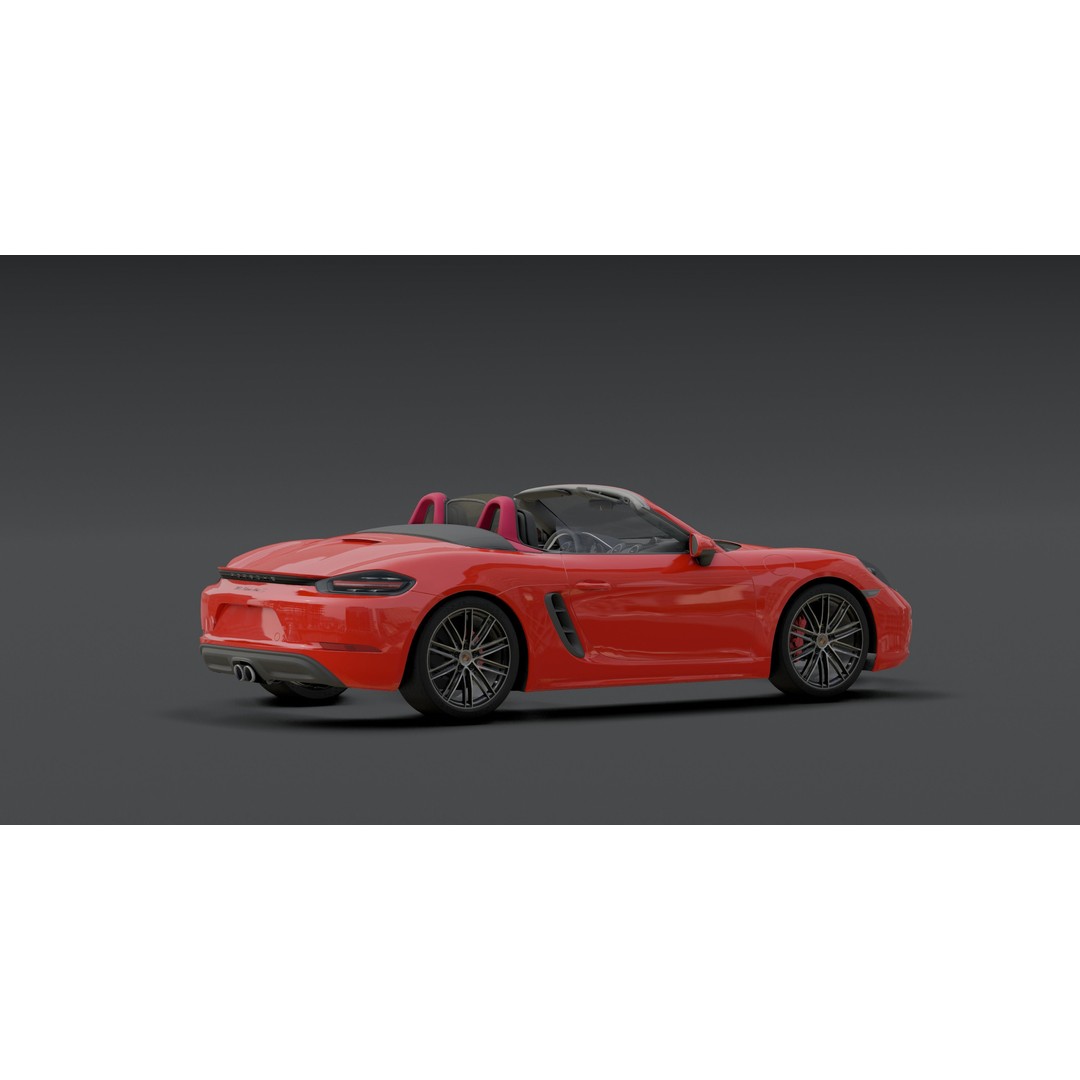 Porsche 718 Boxster S 3D Model – Low Poly Game Asset, Blender - View 9