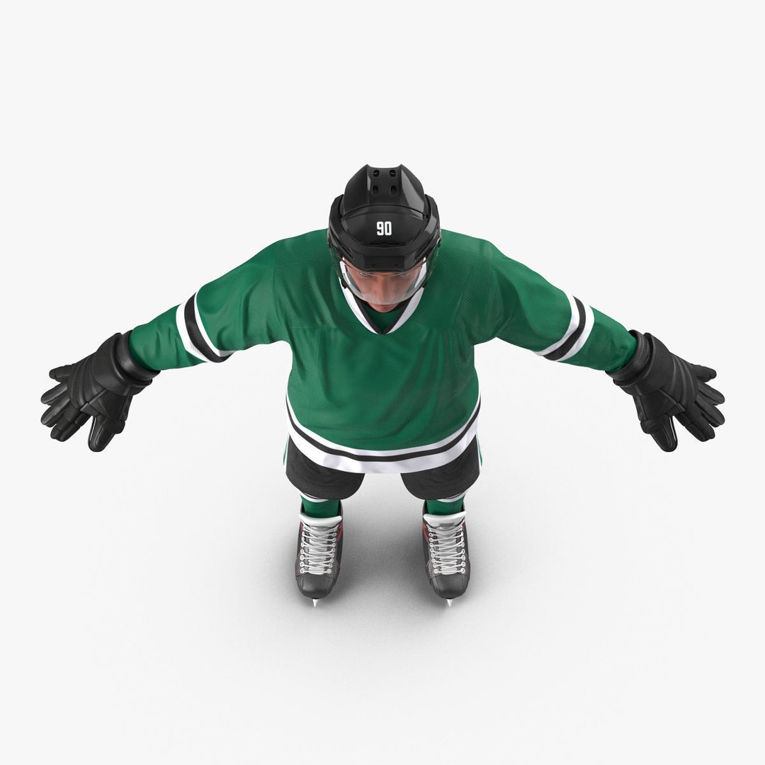 Hockey Player 3D Model – High Quality Rigged Character, FBX, OBJ - View 11