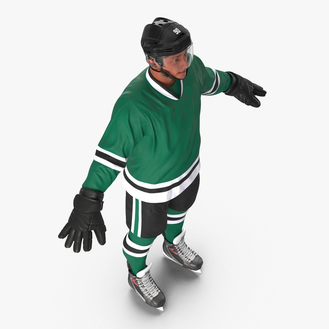 Hockey Player 3D Model – High Quality Rigged Character, FBX, OBJ - View 12