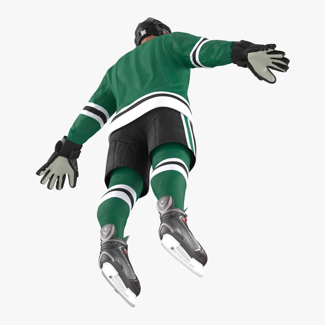 Hockey Player 3D Model – High Quality Rigged Character, FBX, OBJ - View 13