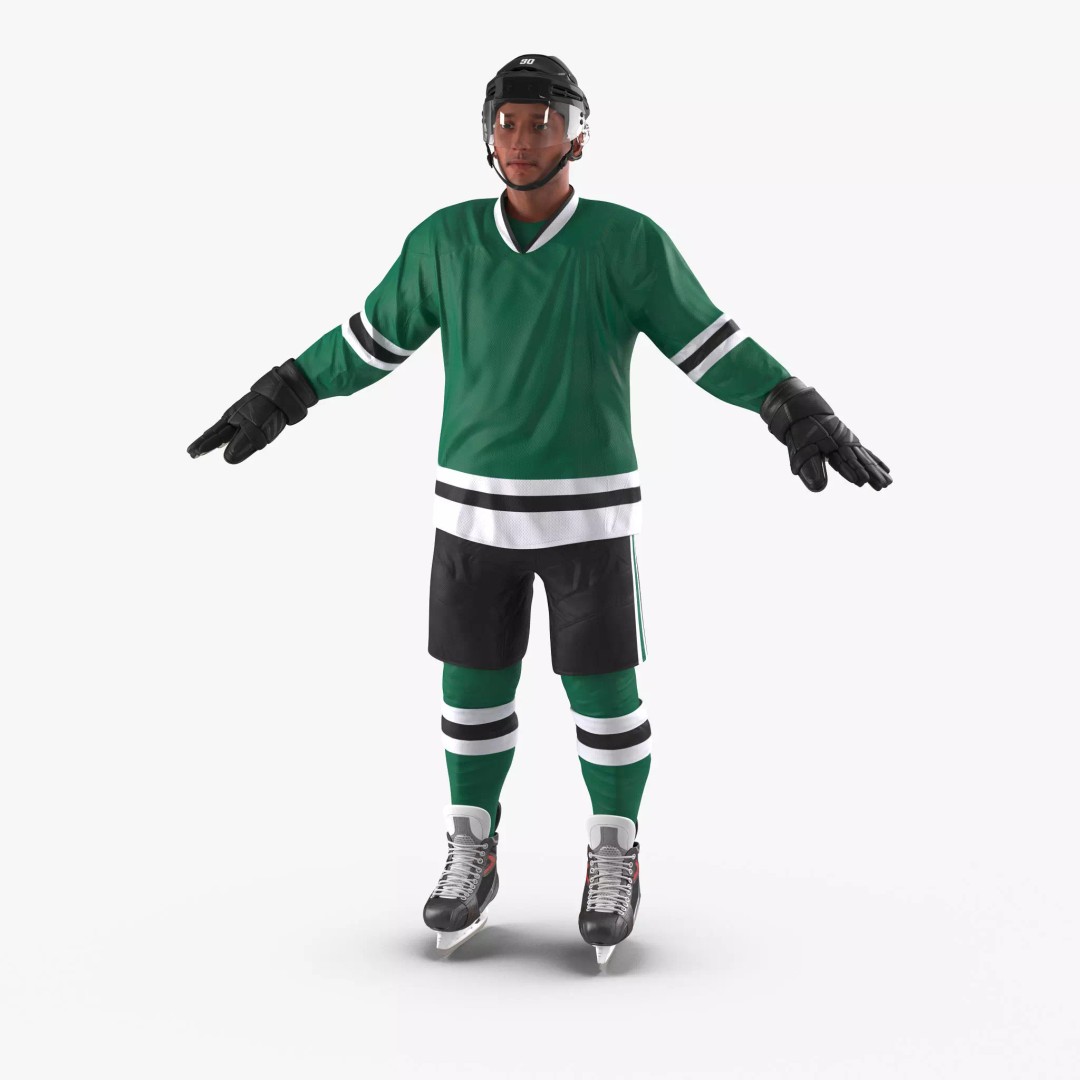 Hockey Player 3D Model – High Quality Rigged Character, FBX, OBJ - View 2